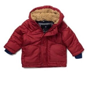 The Original Ben Sherman Baby Red Puffer Hooded Jacket Size 24 Months NWOT
